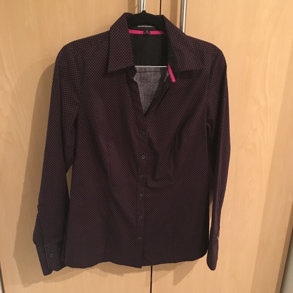 Express Design Studio blouse, polka dot, size M